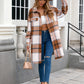 Plaid Button Up Long Sleeve Longline Outerwear