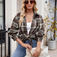 Mandy Pocketed Plaid Collared Neck Long Sleeve Shirt