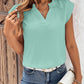 Notched Cap Sleeve Blouse