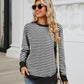 Striped Round Neck Long Sleeve Sweatshirt