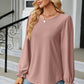 Round Neck Flounce Sleeve T-Shirt