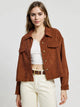 Button Up Long Sleeve Jacket Brown