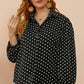 Plus Size Polka Dot Balloon Sleeve Shirt