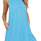 Full Size Round Neck Sleeveless Dress with Pockets