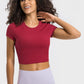 Round Neck Short Sleeve Cropped Sports T-Shirt