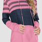 Striped Drawstring Long Sleeve Hoodie