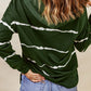 Drawstring Striped Dropped Shoulder Hoodie