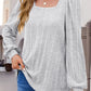 Square Neck Long Sleeve Top