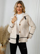 Pocketed Button Down Collared Neck Jacket Dust Storm