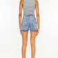 Kancan Distressed Raw Hem Denim Shorts