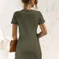 Round Neck Cuffed Sleeve Side Tie Dress