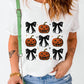 Pumpkin Round Neck Short Sleeve T-Shirt