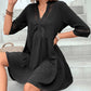 Notched Neck Half Sleeve Dress