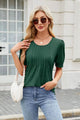 Round Neck Short Sleeve T-Shirt Dark Green
