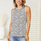 Double Take Printed Round Neck Tank