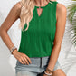 Textured Cutout Round Neck Tank