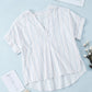 Striped Notched Short Sleeve T-Shirt