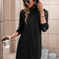 Lace Trim Long Sleeve Hooded Dress