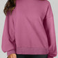 High-Low Round Neck Long Sleeve Sweatshirt