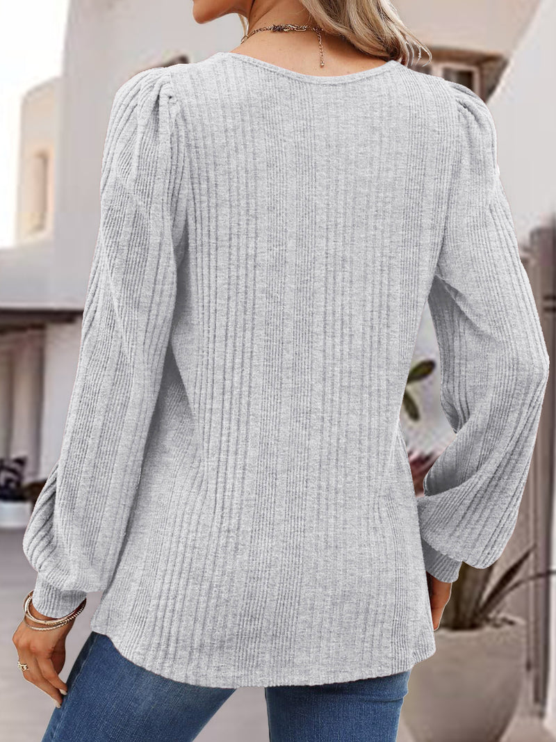 Square Neck Long Sleeve Top