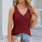 Eyelet V-Neck Wide Strap Tank