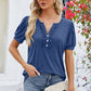 Frill Notched Short Sleeve Blouse