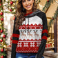 Double Take Full Size Christmas Drawstring Long Sleeve Hoodie