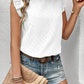 Frill Mock Neck Cap Sleeve Top