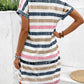 Striped V-Neck Short Sleeve Dress