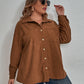 Honey Plus Size Collared Neck Long Sleeve Shirt