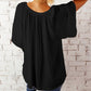 Ruched Notched Half Sleeve Blouse