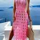 Openwork Slit Scoop Neck Sleeveless Cover Up