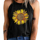 Sunflower Graphic Round Neck Tank