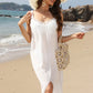 Slit Scoop Neck Wide Strap Cover Up