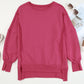 Slit Exposed Seam Round Neck Sweatshirt