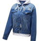 Distressed Hooded Denim Jacket