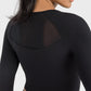 Square Neck Long Sleeve Cropped Sports Top