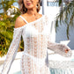 Openwork Single Shoulder Cover-Up