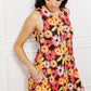 Yelete Full Size Floral Sleeveless Dress with Pockets