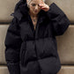 Pocketed Zip Up Hooded Puffer Jacket