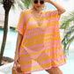 Tassel Openwork Striped V-Neck Cover Up