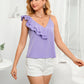 Asymmetrical Neck Ruffled Cami