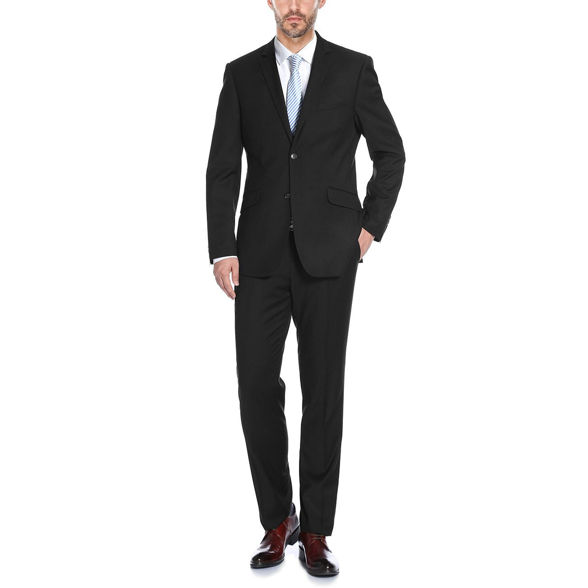 2110-1 Men's Slim Fit Solid Stretch 2-Piece Suit