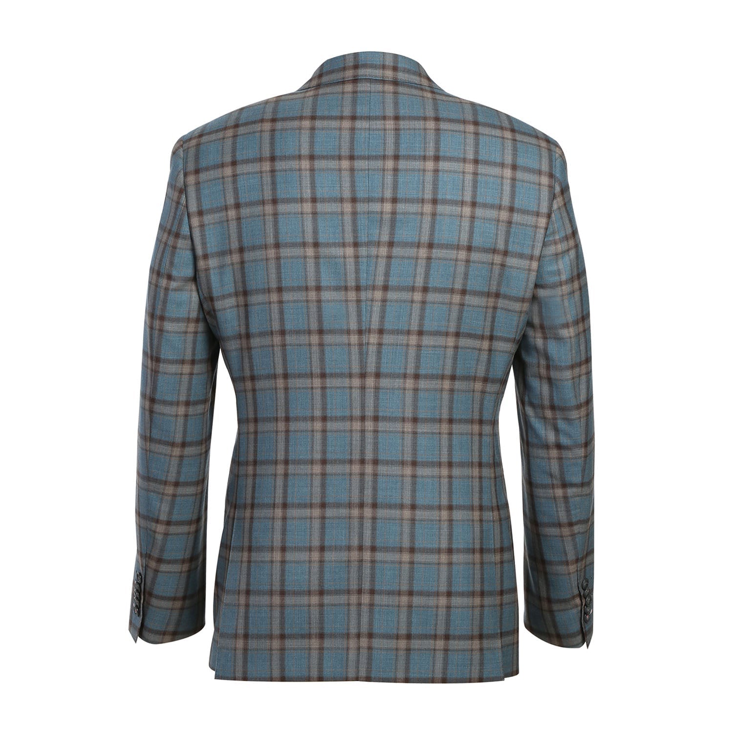EL72-57-470 Light Gray with Bronze Stereoscopic-Grid Wool Suit