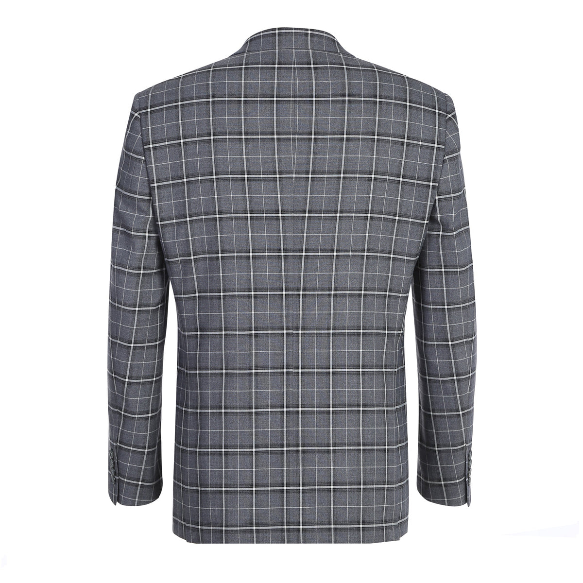 293-14 Men's Classic Fit Single Breasted Grey & White Check Suits