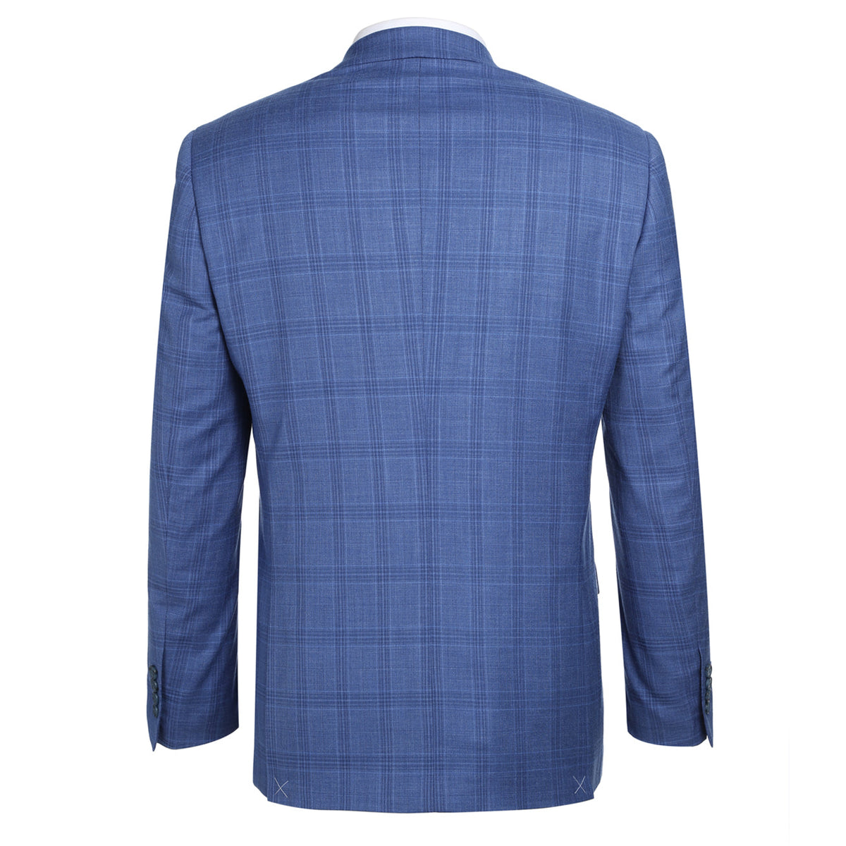 293-10 Men's 2-Piece Slim Fit Windowpane Check Dress Stretch Suit