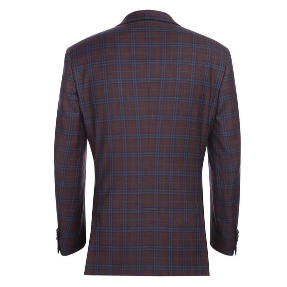 567-9 Men's Classic Fit Wool Blazer PURPLE L42 Classic Fit