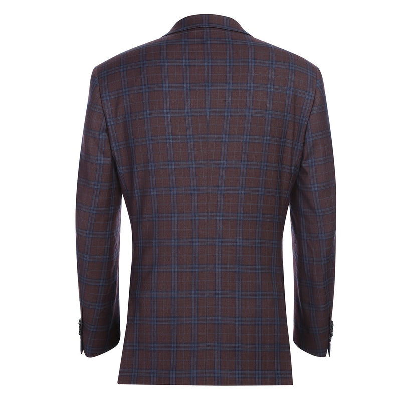 567-9 Men's Classic Fit Wool Blazer PURPLE L42 Classic Fit