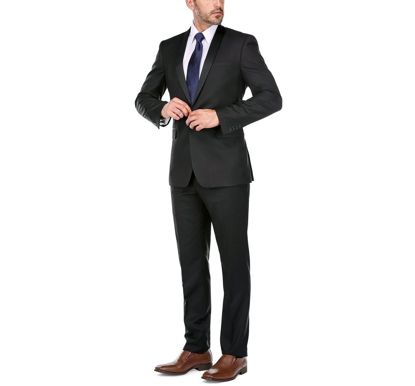 201-1 Men's Slim Fit 2-Piece Shawl Lapel Tuxedo Suit