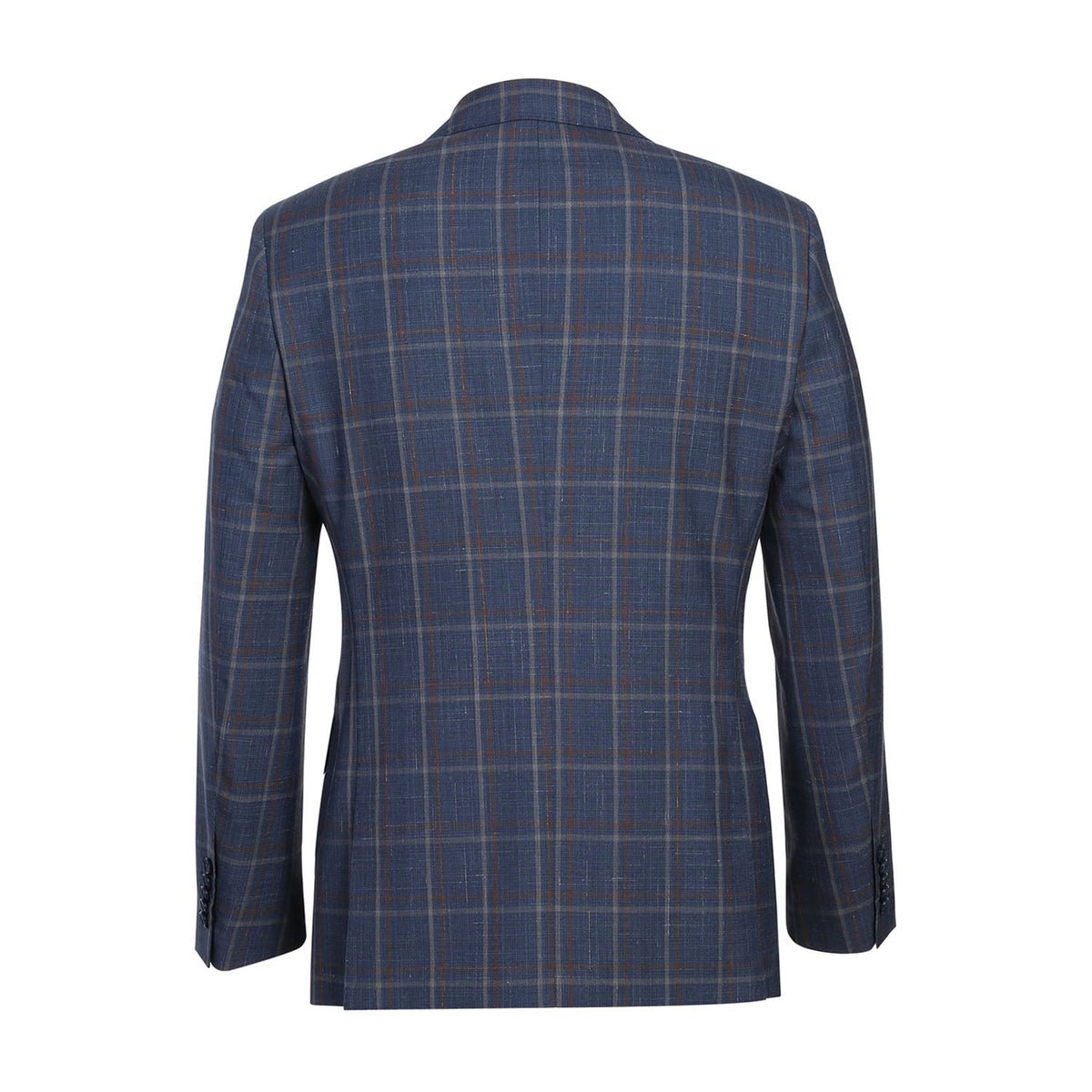 EL72-62-400 Light Steel Blue with Orange Check Wool Suit